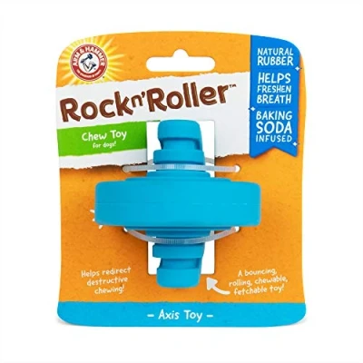 Image of Arm &amp; Hammer For Pets Rock N Roller Axis Rubber Chew Toy, blue