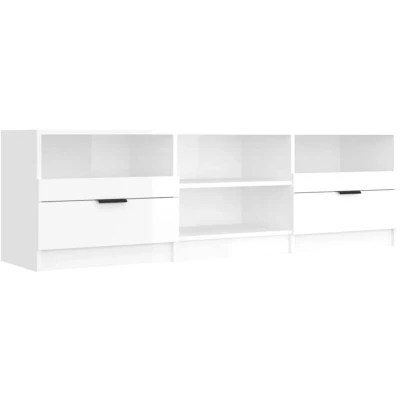 Image of vidaXL TV Cabinet High Gloss White 150x33.5x45 cm Engineered Wood