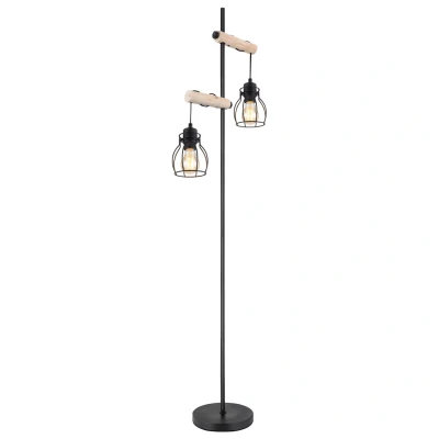 Image of Mina Multi Arm Floor Lamp Matt Black 2x E27