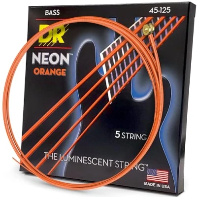 Image of DR Strings Hi Def Neon Orange Bass Heavy 5 String