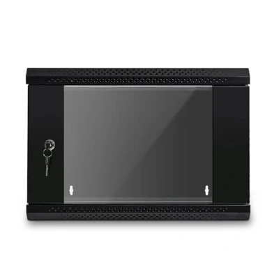 Image of Eagle Compact Flatpack 19&quot; Wall Mounting Cabinet for Smaller Networks Servers, Tempered Removable Reversible Glass Lockable Door Home, Shop, Office 6U 450mm