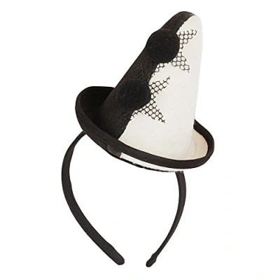 Image of Bristol Novelty BH654 Clown Pierrot Mini Hat with Headband, Womens, Multi Colour, One Size