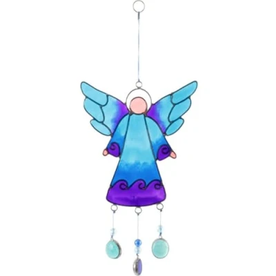 Image of Stunning Blue Resin Angel Suncatcher 27cm (1 Pc.) Unique &amp; Eye Catching Design Durable Material Perfect for Home Office Decor