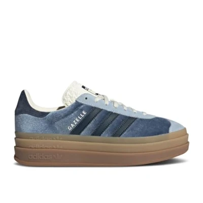 Image of adidas Originals Gazelle BOLD Trainers, Women&#039;s, Size: 8, Preloved ink/aurora ink/wonder blue Leather and textile