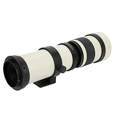 Image of Telescope Lens, White with 420 800MM Super Telephoto Zoom F/8.3 16 Manual Focusing Lens for Canon EF S Mount Camera Aluminum Body,