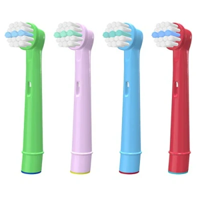 Image of WuYan Kids Toothbrush Heads Compatible for Electric Toothbrush, Braun, Refills Head Pack of 4 Multicolor Replacement Brush