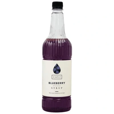 Image of Simply Blueberry Syrup, Vegan &amp; Nut Free Flavoured Syrup for Coffee, Cocktails Baking (1 Litre)