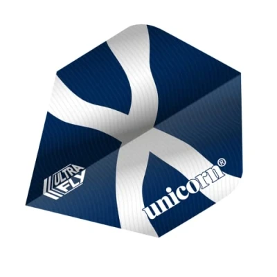 Image of Unicorn UltraFly Dart Flights Scotland Saltire Flutter Design Standard Plus Shape Ultra Durable 100 Micron Polyester PET