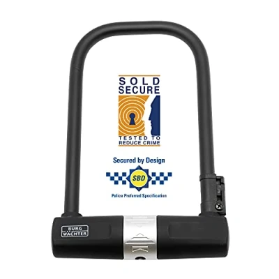 Image of Burg Wächter 40030 Sold Secure Gold D Lock 1580 HB 165/200, Black, Lightweight