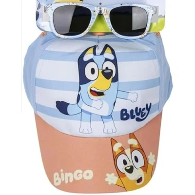 Image of CERDÁ LIFE&#039;S LITTLE MOMENTS Unisex Kid&#039;s Bluey Cap and Sunglasses Set, Multicolor, Standard