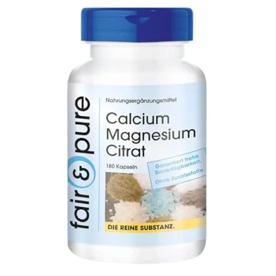 Image of Fair &amp; Pure® Calcium Magnesium Citrate Supplement Vegan 180 Capsules