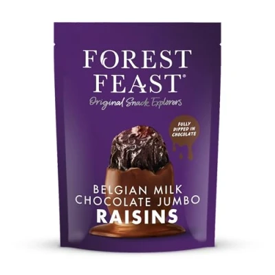 Image of Forest Feast Belgian Milk Chocolate Jumbo Raisins 1kg Sharing Bag Premium Coated Fruit Snack Gourmet Treat