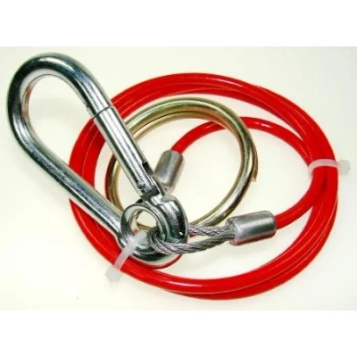 Image of Trailer caravan breakaway cable with split ring 1 meter towing Pt no. LMX727
