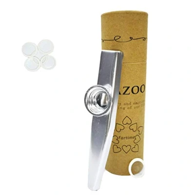Image of Fartime Silver Exquisite Aluminum Alloy Kazoo With 5 Flute Diaphragms And A Beautiful Gift Box Musical Instruments. (silver)
