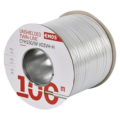 Image of EMOS 100 x 2 1.5mm Unshielded Bi Directional Cable White