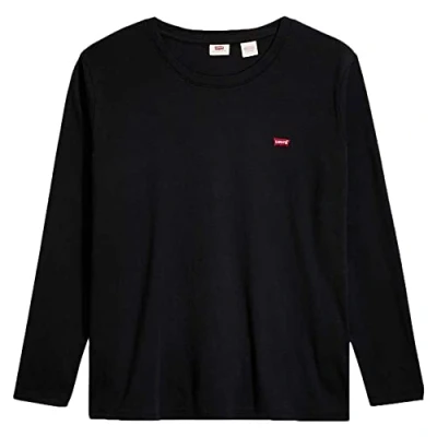 Image of Levi&#039;s Women&#039;s Plus Size Long Sleeve Baby Tee T Shirt, Caviar, 1XL