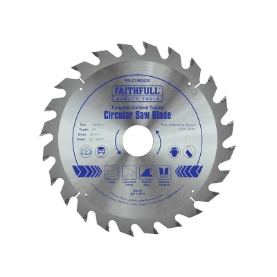 Image of Faithfull TCT Circular Saw Blade 190 x 30mm 24T POS FAIZ1902430