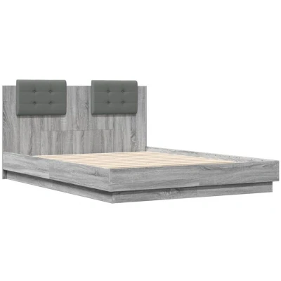 Image of vidaXL Bed Frame without Mattress Grey Sonoma 120x190 cm Small Double