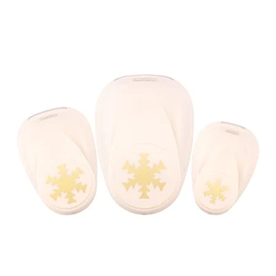 Image of Vaessen Creative Craft Paper Punch Snowflakes 3 Pcs Various Sizes Circle Cutter for Crafting and Card Making, Ivory