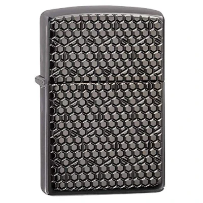 Image of Zippo Hexagon Design Pocket Lighter, Black Ice Hexagon, One Size