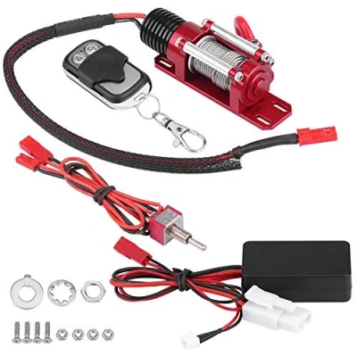 Image of RC Winch, 1/10 Electic Metal Winch Model Vehicle Crawler Car Accessory with Remote Controller