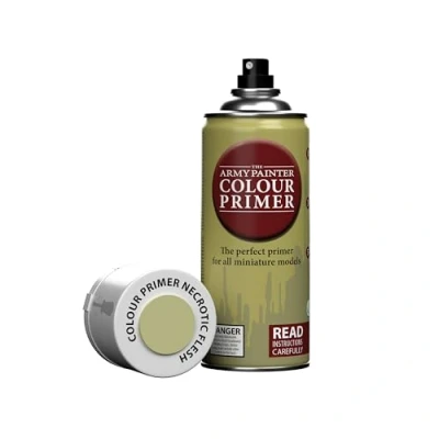 Image of The Army Painter Colour Primer, Necrotic Flesh, 400ml, 13.5oz Acrylic Spray Undercoat for Miniature Painting Proof/Evidence: