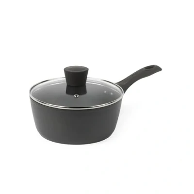 Image of Salter BW11044EU7 Cosmos Collection 20 cm Saucepan, Forged Aluminium, PFOA Free Non Stick Coating, Soft Touch Handles, Corrosion Resistant, Dishwasher Safe, Suitable for Induction Hobs, Matte Grey