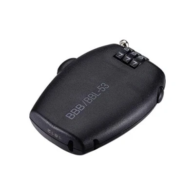 Image of BBB Cycling, MiniCase Combination Cable Bike Lock with Code for Road, Mountain and Urban Bikes, Outdoor, Waterproof, Small, Compact, BBL 53, Black,1,6 mm x 670