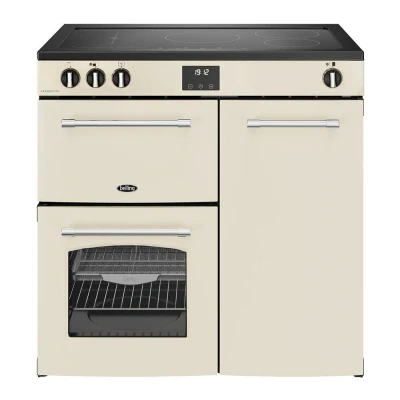 Image of BELLING Farmhouse 90EI Electric Induction Range Cooker Cream &amp; Chrome,