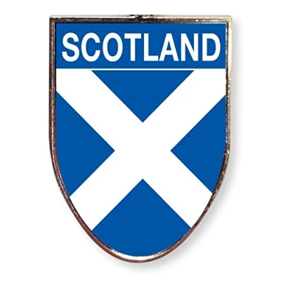 Image of Scottish St. Andrews Saltire Flag with Scotland Shield Fridge Magnet