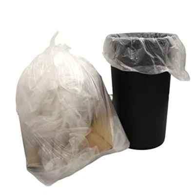 Image of 100 x Strong CLEAR Refuse Sacks Bin Bags Rubbish liners Polythene Waste Recycling 18&quot;x29&quot;x39&quot;