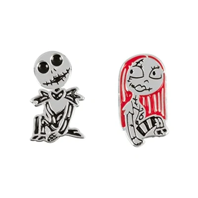 Image of Disney Nightmare Before Christmas Sterling Silver Mismatched Stud Earrings E906359SL.PH