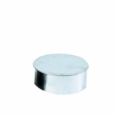 Image of Kamino Flam Ø 120 mm Hot dip Aluminised (FAL) Stove Pipe Cap, Insulated Flue Heat Resistant Fireplace Hole Cover, Chimney End Tee Silver