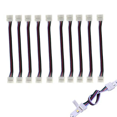 Image of led Connector,LED Light Strip Connector for RGBW 5 Pins 10 mm Wide to Jumper Pack Wire Solderless
