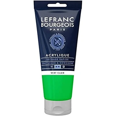 Image of Lefranc &amp; Bourgeois 300381 Fine Aycrl Paint 80ml Tube, Highly Pigmented Good Coverage Cream Homogeneous Texture, Green