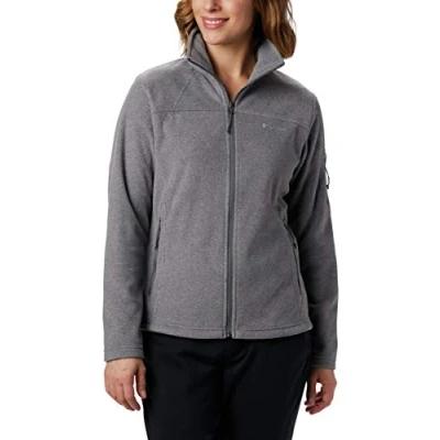 Image of Columbia Women&#039;s Fast Trek Jacket, Full Zip Fleece City Grey Heather, Size XS