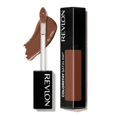Image of Revlon ColorStay Satin Ink Liquid Lipstick, Longwear Rich Lip Colors, Formulated with Black Currant Seed Oil, 003 In So Deep .