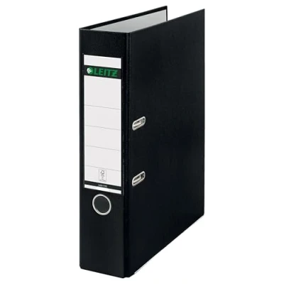 Image of Leitz 180 Lever Arch File Poly 80mm Foolscap Black (Pack 10) 11101095