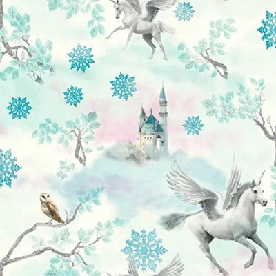 Image of Arthouse Fairytale Ice Blue Wallpaper for Living Spaces &amp; Feature Walls, 53 cm x 10.05 m Roll, 667800