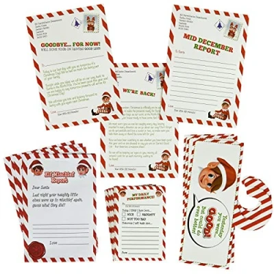 Image of bargain world Elves Behaving Badly Christmas Mega Elf Stationary Set Letter Report Xmas Fun
