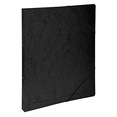 Image of Exacompta ref. 542551E 1 Printed glossy card binder with rubber bands 2 round rings 15 mm diameter Spine 20 External dimensions: 32 x 25 cm A4 file format Colour: black