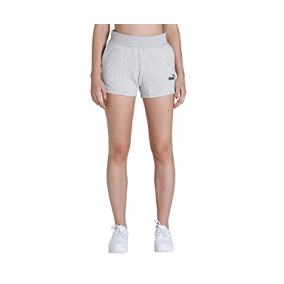 Image of PUMA Womens 4` Sweat Tr Knitted Shorts, Light Gray Heather, XS EU