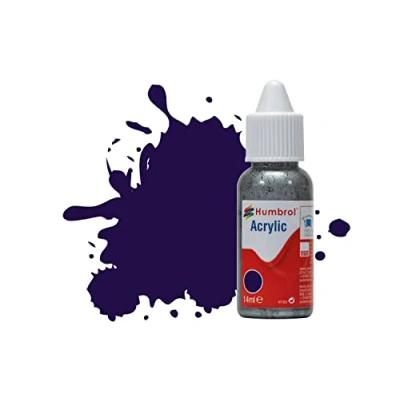 Image of Humbrol Model Paint DB0068 No 68 Purple Gloss (14ml), Acrylic Paints for Models, Plastic, Metal, Wood, Glass, Ceramics and More, Touch Up Hobby Bottle Craft Kits
