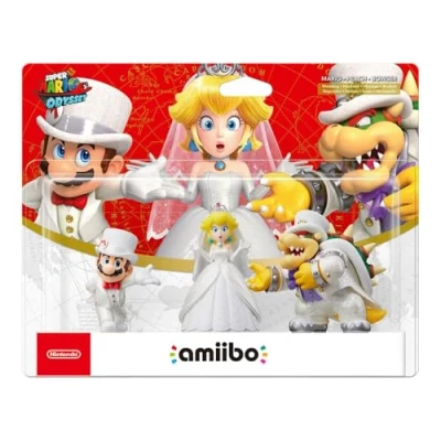 Image of Amiibo &#039;Collection Super Mario&#039; Bowser+Mario+Peach (Tenues de mariage)