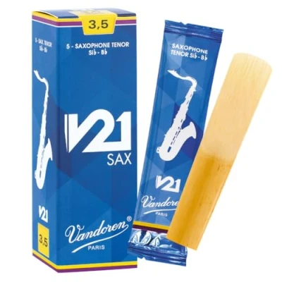 Image of Vandoren V21 Tenor saxophone reeds, box of 5 Strength 3,5
