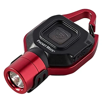 Image of Streamlight 73301 Pocket Mate 325 Lumen Keychain/Clip on USB Rechargeable Flashlight, Red