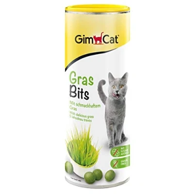Image of GimCat grass Bits Grain free cat snacks, rich in vitamins, containing real 1 tube (1 x 425 g)