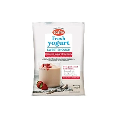 Image of EasiYo Sweet Enough Strawberry Flavoured Yogurt Sachet 178g For Use With Yoghurt Maker