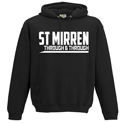 Image of AmeliaGouldApparel St Mirren Through &amp; Premium Mens Hoodie Small Black