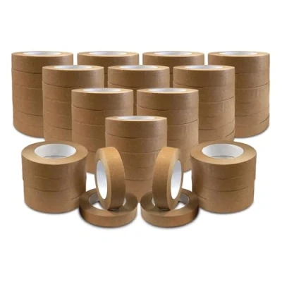 Image of JeeJaan® 72 Rolls Self Adhesive Brown Kraft Paper Tape 25mm x 50m Eco Friendly For Packaging Parcels